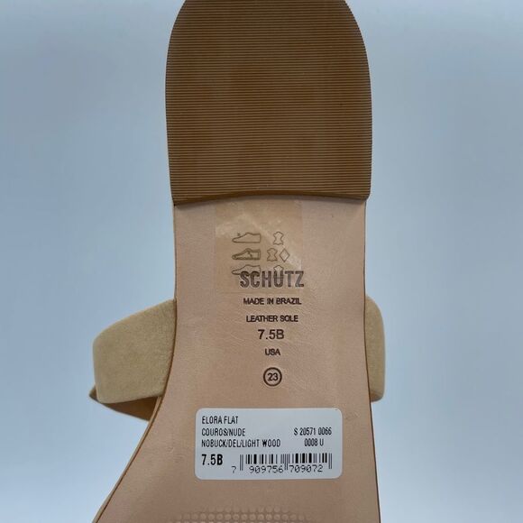 Schutz Bow Flat Leather Sandals NIB 7.5 - Picture 10 of 10